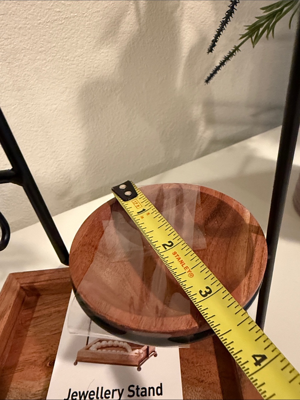 Black & Wood Jewelry Stand Organizer NWT - Picture 7 of 8